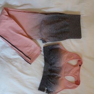 Gymshark Ombre seamless set, pink/grey ombre, Med